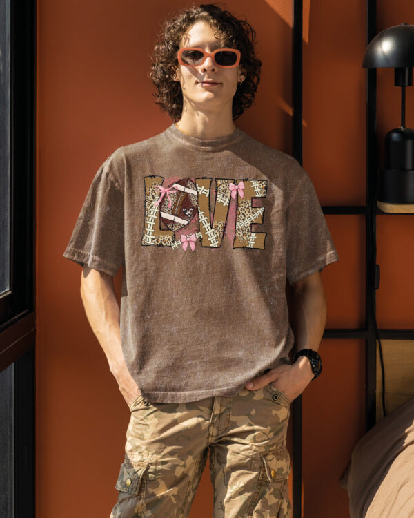 TL TS OLD BRO DTG 0254 A MEN Męska koszulka oversize <br>Love Football - efekt sprania