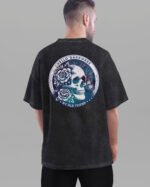 Męska koszulka oversize <br>Hello Darkness - efekt sprania