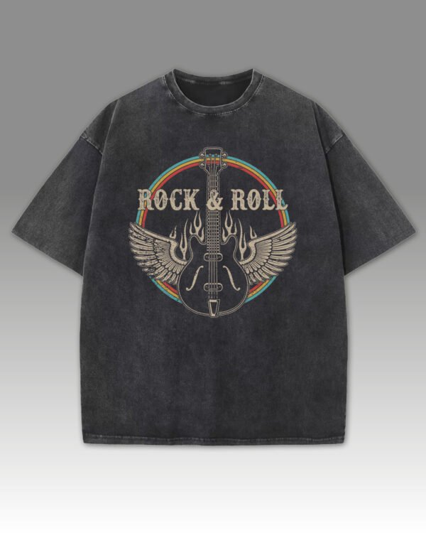 Damska koszulka oversize Rock and Roll