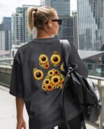 Damska koszulka oversize <br>Sunflower Paw - efekt sprania
