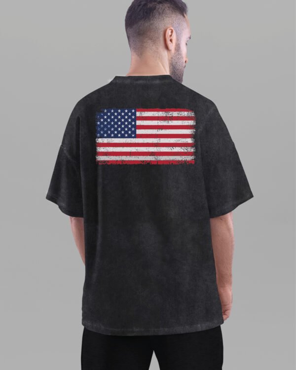 Męska koszulka oversize <br>Flaga USA - efekt sprania