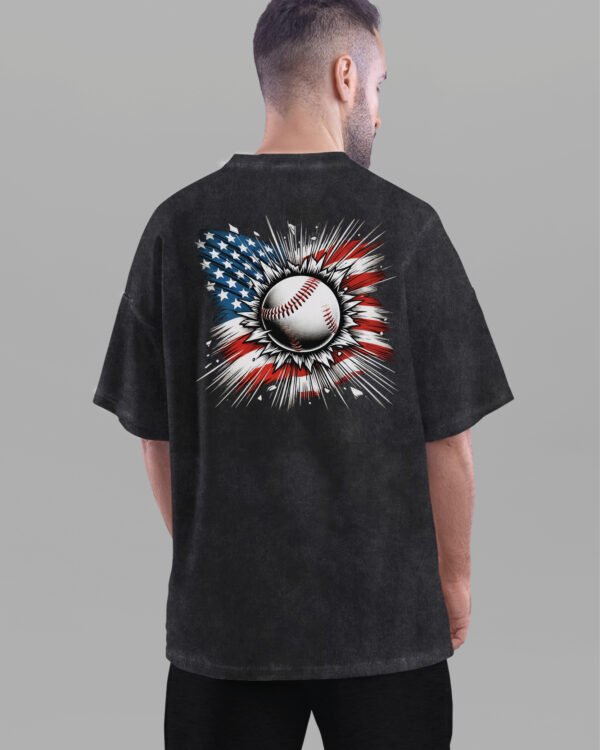 Męska koszulka oversize <br>Baseball - efekt sprania