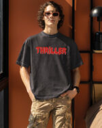 TL TS OLD CAR DTG 0637 A MEN Męska koszulka oversize <br>Thriller - efekt sprania