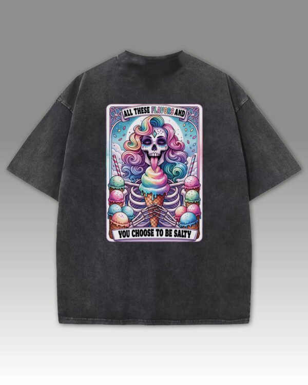 Męska koszulka oversize <br>All These Flavors - efekt sprania