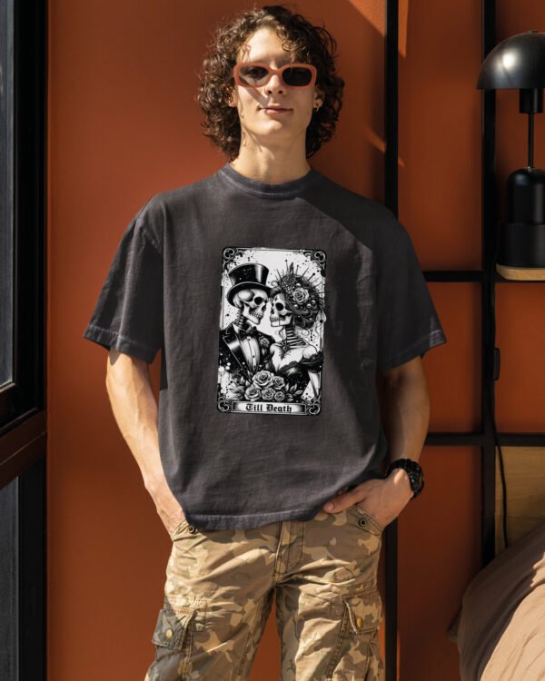 Męska koszulka oversize <br>Till Death - efekt sprania