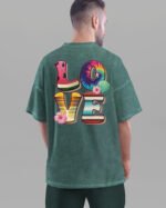 Męska koszulka oversize <br>Letnie LOVE - efekt sprania