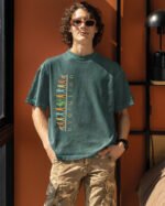 Męska koszulka oversize <br>Evolution - efekt sprania