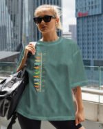 Damska koszulka oversize <br>Evolution - efekt sprania