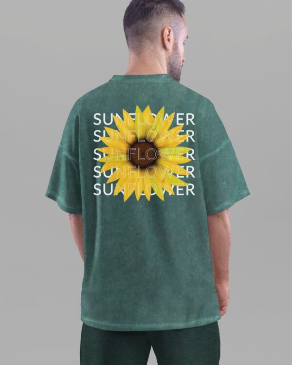 Męska koszulka oversize <br>Sunflower - efekt sprania