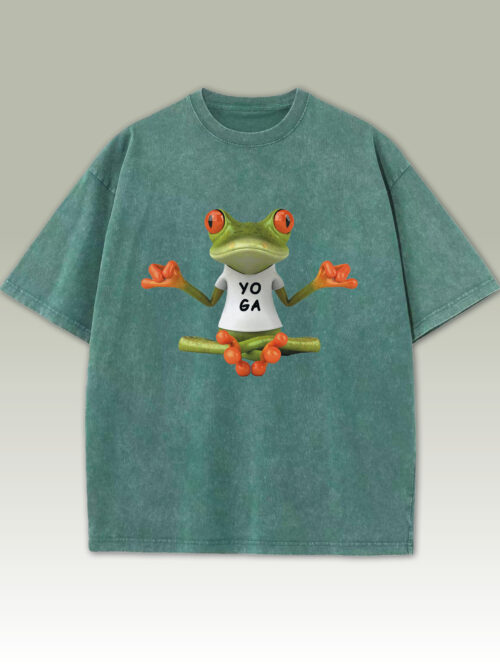 Damska koszulka oversize Frog Yoga, Męska koszulka oversize Frog Yoga