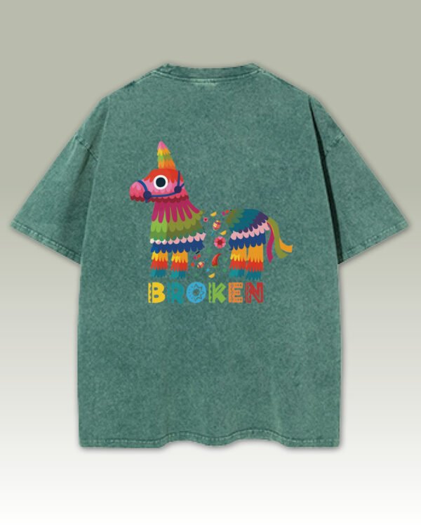 Męska koszulka oversize <br>Broken Pinata - efekt sprania