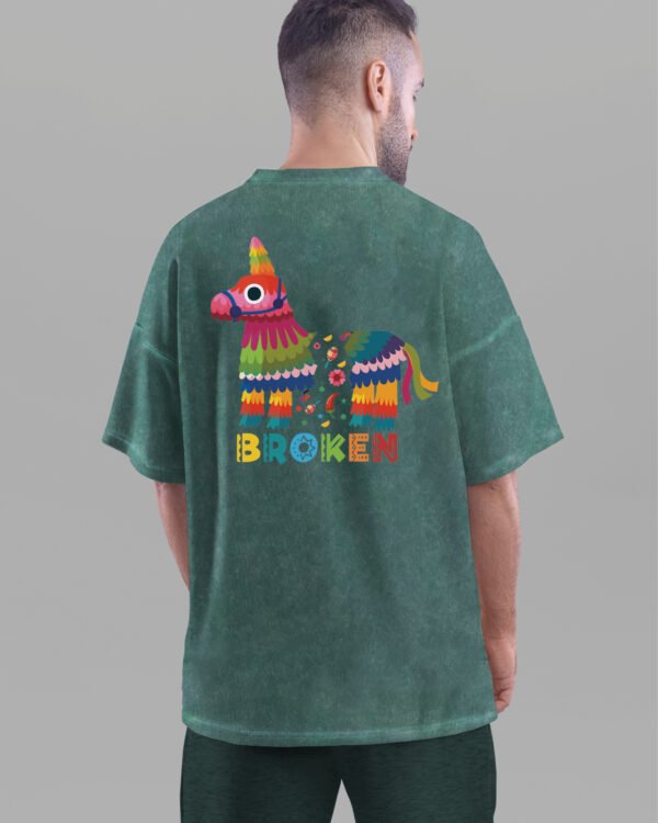 Męska koszulka oversize <br>Broken Pinata - efekt sprania