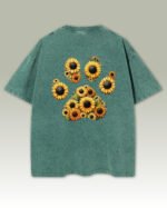 Męska koszulka oversize <br>Sunflower Paw - efekt sprania