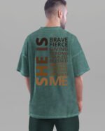 Męska koszulka oversize <br>SHE is me - efekt sprania