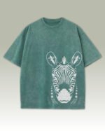 Damska koszulka oversize <br>Zebra, edycja Midnight - efekt sprania