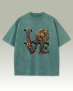 Męska koszulka oversize <br>Steampunk LOVE - efekt sprania