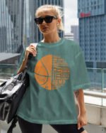 Damska koszulka oversize <br>Basketball Passion - efekt sprania
