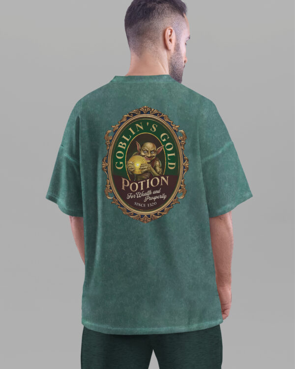 TL TS OLD DGR DTG 0656 B MEN Męska koszulka oversize <br>Goblin's Gold - efekt sprania