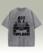 Męska koszulka oversize <br>Go Topless - efekt sprania