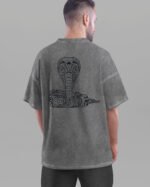 Męska koszulka oversize <br>Cobra - efekt sprania