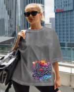 Damska koszulka oversize <br>Love Art - efekt sprania