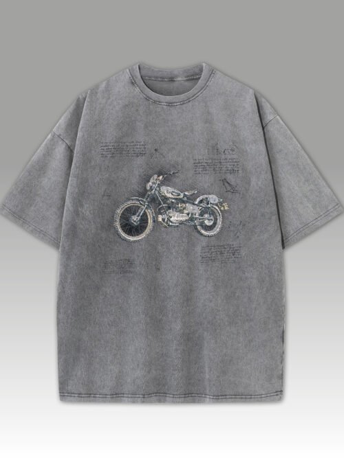 Damska koszulka oversize Klasyczny Motocykl Męska koszulka oversize Klasyczny Motocykl