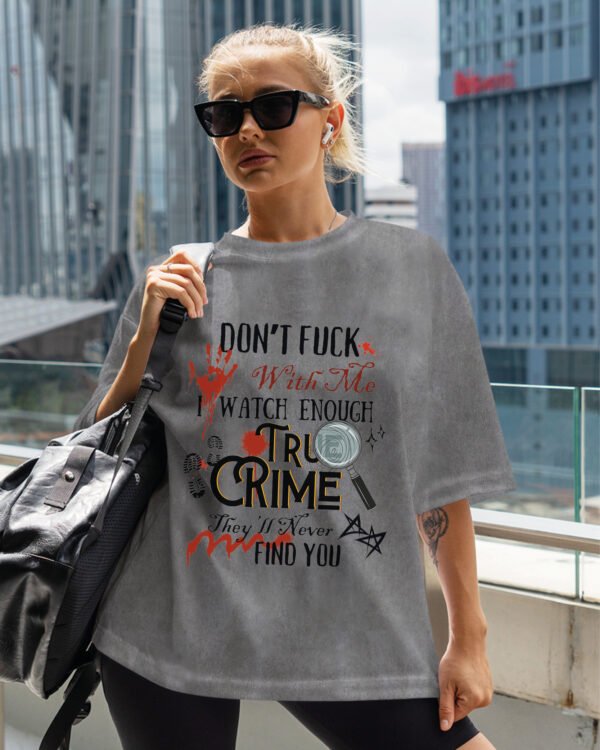 Damska koszulka oversize <br>True Crime - efekt sprania