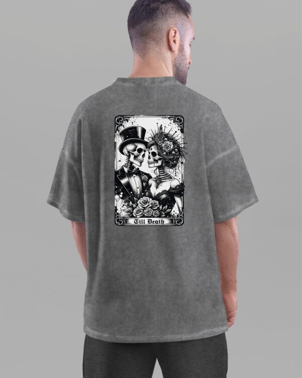 Męska koszulka oversize <br>Till Death - efekt sprania