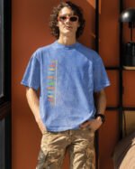 Męska koszulka oversize <br>Evolution - efekt sprania