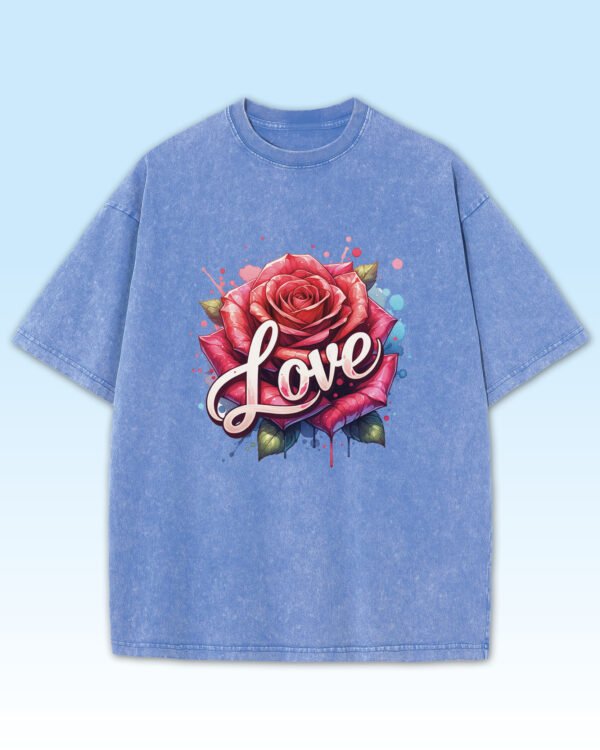 Damska koszulka oversize Love and Roses, Męska koszulka oversize Love and Roses