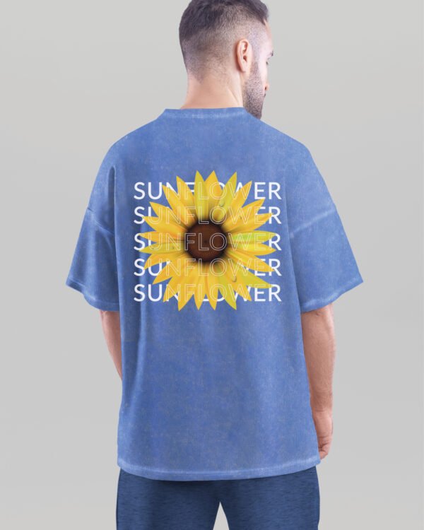 Męska koszulka oversize <br>Sunflower - efekt sprania