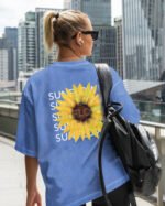 Damska koszulka oversize <br>Sunflower - efekt sprania