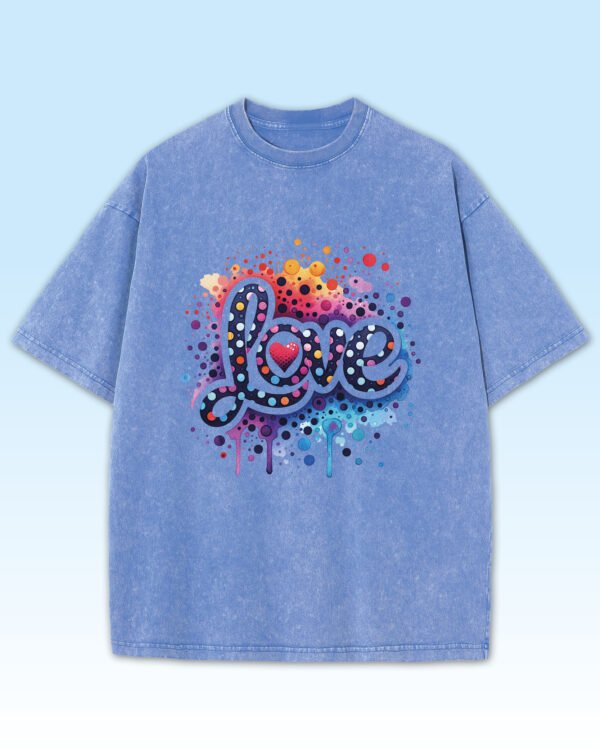 Damska koszulka oversize <br>Love Art - efekt sprania