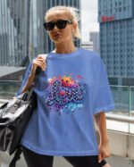 Damska koszulka oversize <br>Love Art - efekt sprania