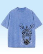 Męska koszulka oversize <br>Zebra, edycja White - efekt sprania