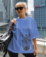 Damska koszulka oversize <br>Zebra, edycja White - efekt sprania