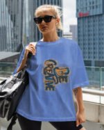Damska koszulka oversize <br>Be Creative - efekt sprania