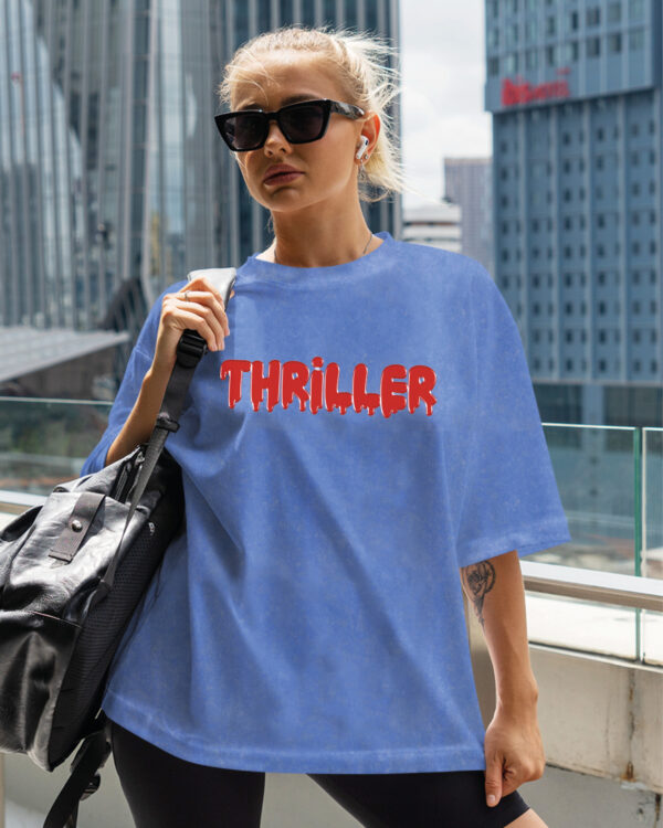 TL TS OLD HEA DTG 0637 A WOMEN Damska koszulka oversize <br>Thriller - efekt sprania