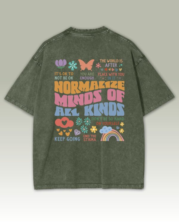 Damska koszulka oversize <br>Normalize Minds - efekt sprania