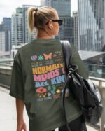 Damska koszulka oversize <br>Normalize Minds - efekt sprania