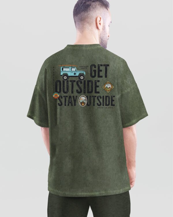 Męska koszulka oversize <br>Get Outside - efekt sprania