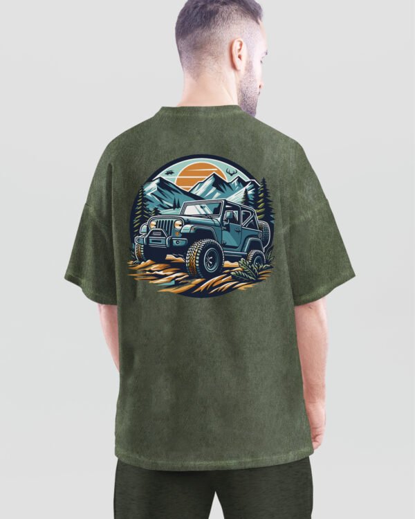 Męska koszulka oversize <br>Wyzwanie off-road - efekt sprania