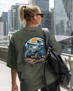 TL TS OLD KHA DTG 0360 B WOMEN Damska koszulka oversize <br>Wyzwanie off-road - efekt sprania