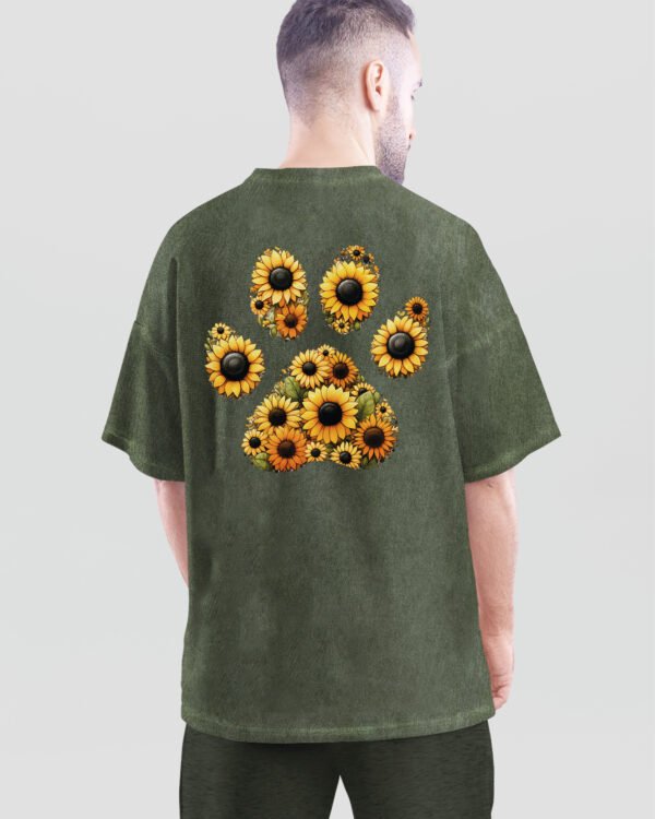 Męska koszulka oversize <br>Sunflower Paw - efekt sprania