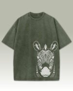 Damska koszulka oversize <br>Zebra, edycja Midnight - efekt sprania