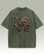 Męska koszulka oversize <br>Steampunk LOVE - efekt sprania