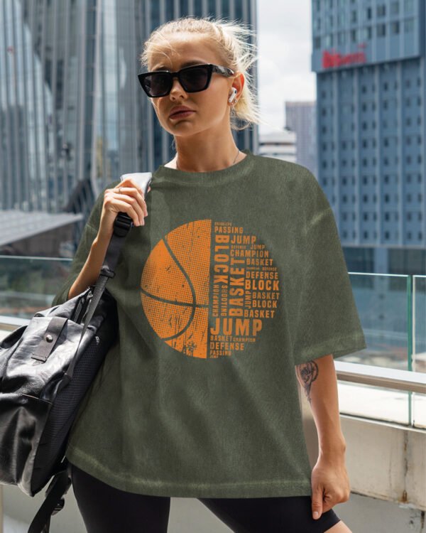 Damska koszulka oversize <br>Basketball Passion - efekt sprania