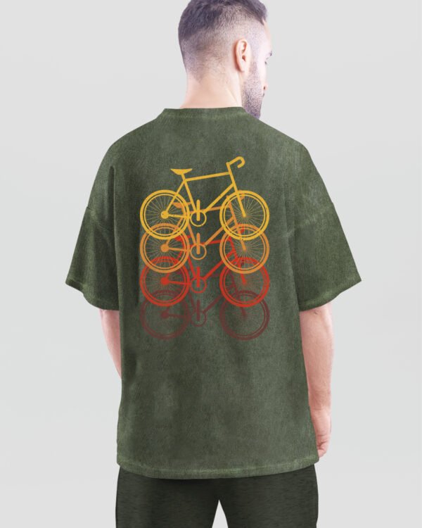 Męska koszulka oversize <br>Rowerowa Pasja - efekt sprania