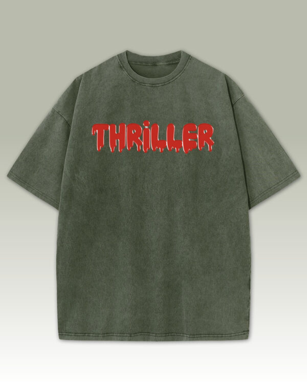 TL TS OLD KHA DTG 0637 A Męska koszulka oversize <br>Thriller - efekt sprania