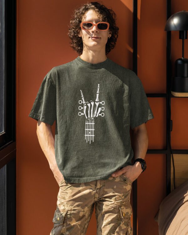 Męska koszulka oversize <br>ROCK - efekt sprania